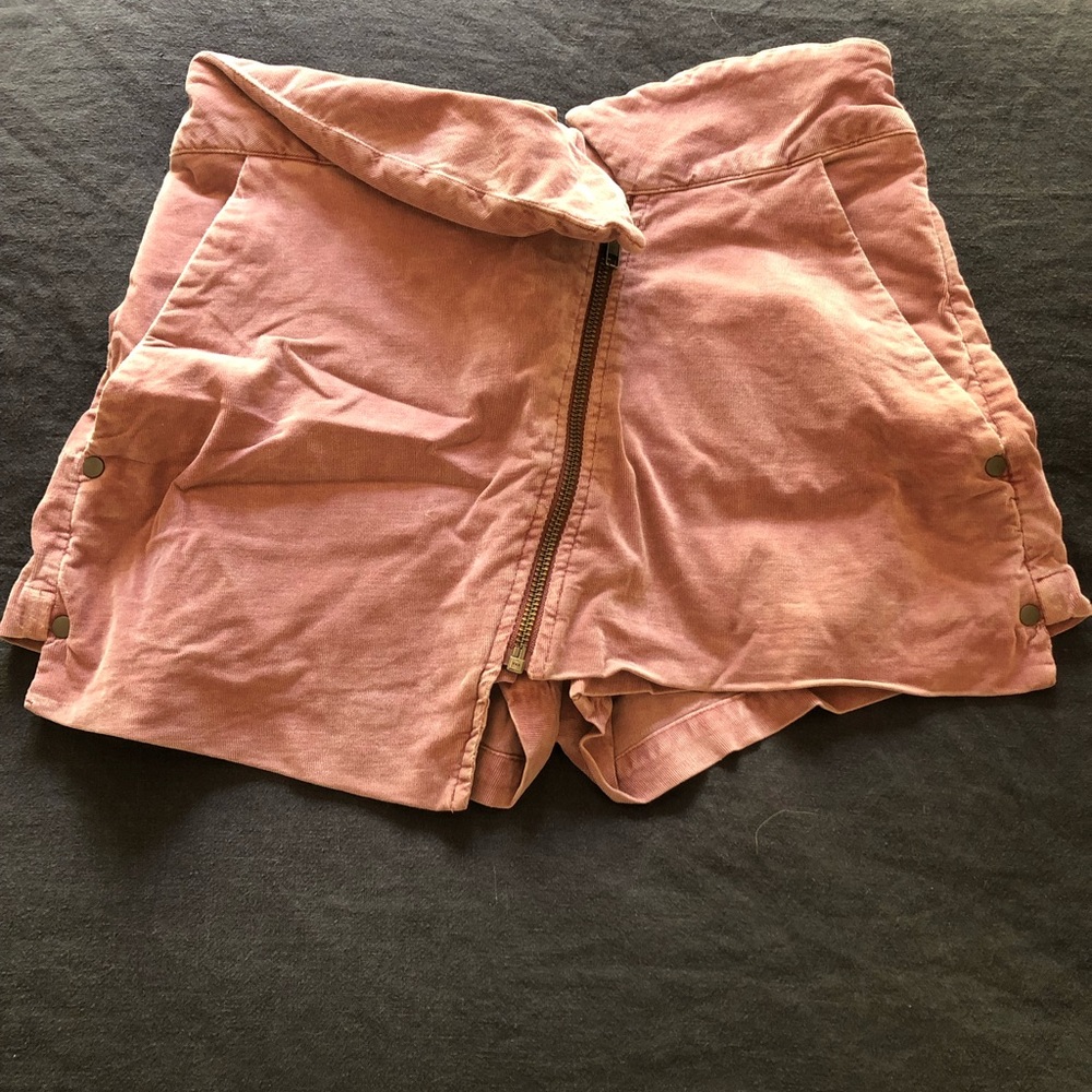 Dusty rose colored corduroy skort